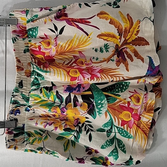 RACHEL Roy Line Floral  Green and Yellow Bermuda Shorts Tropical Print Size S - Picture 1 of 9